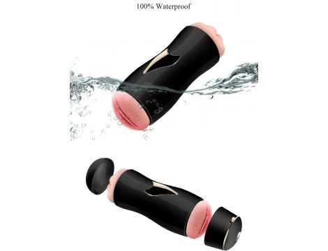 Dwustronny masturbator z wibracją B Series Fox czarny USB - 20