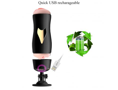 Dwustronny masturbator z wibracją B Series Fox czarny USB - 31