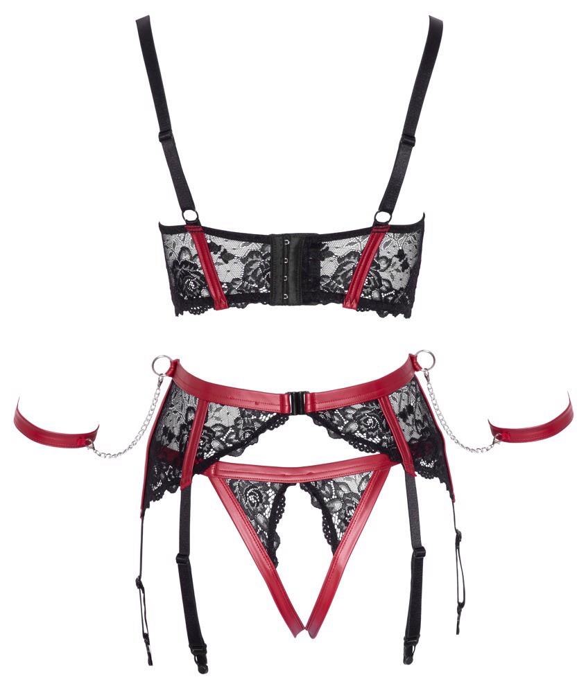 shelf bra set black/red xl