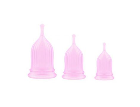 Kubki menstruacyjne Elys silikonowe różowe zestaw 3 szt
