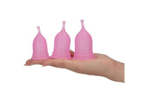 Kubki menstruacyjne Elys silikonowe różowe zestaw 3 szt - 3