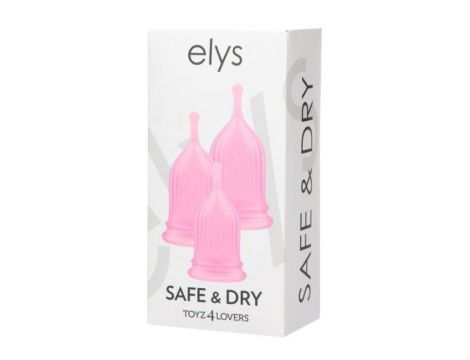 Kubki menstruacyjne Elys silikonowe różowe zestaw 3 szt - 4