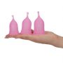 Kubki menstruacyjne Elys silikonowe różowe zestaw 3 szt - 4