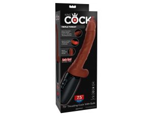Wibrator z pchnięciami King Cock Plus z jądrami 29 cm