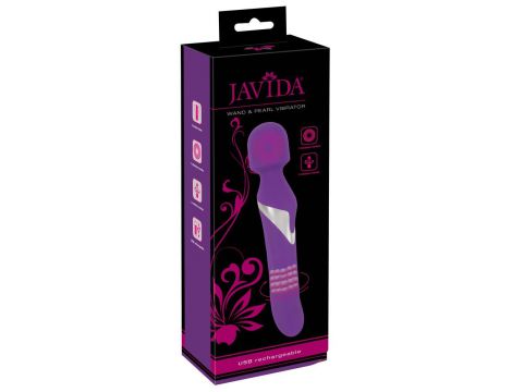 Wibrator wand z perłą Javida silikonowy USB 24 cm - 2