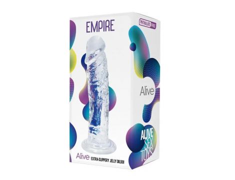 Dildo żelowe realistyczne Alive Empire przezroczyste 19 cm - 2