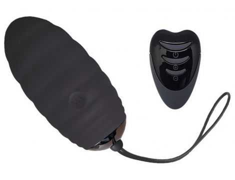 Jajko wibrujące silikonowe Adrien Lastic czarne z pilotem 7,5 cm - 2
