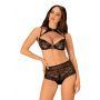 Komplet bielizny Obsessive Elizenes czarny L/XL z chokerem - 2