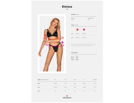 Komplet bielizny erotycznej Obsessive Eloissa S/M - 7