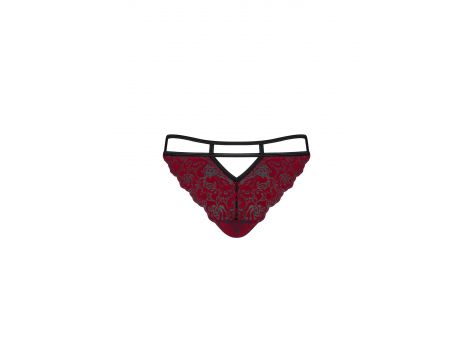 Figi otwarte Obsessive Sugestina bordowe L XL - 6
