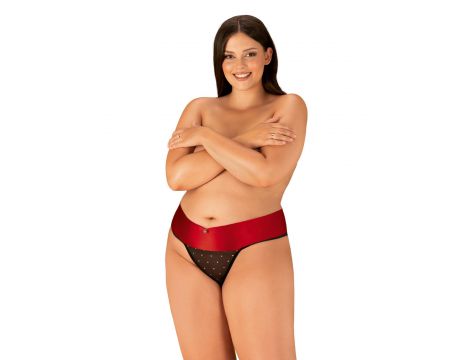 Stringi otwarte Obsessive Tienesy czarne 2XL/3XL