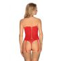 Gorset z stringami Obsessive Flameria czerwony S/M - 3