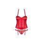 Gorset z stringami Obsessive Flameria czerwony S/M - 5