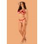 Satynowy komplet Rubinesa czerwony S/M Obsessive - 4