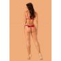 Satynowy komplet Rubinesa czerwony S/M Obsessive - 5