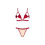Satynowy komplet Rubinesa czerwony S/M Obsessive - 6