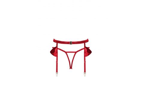 Czerwony pas do pończoch Rubinesa z otwartymi stringami Obsessive L XL - 8