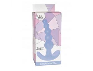 Korek analny Bubbles silikonowy Lola Toys niebieski 10 cm