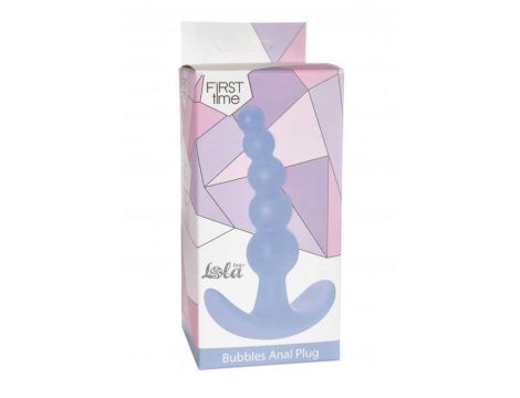 Korek analny Bubbles silikonowy Lola Toys niebieski 10 cm