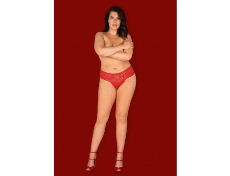 Figi Obsessive Blossmina czerwone z koronką 6XL 7XL - 6