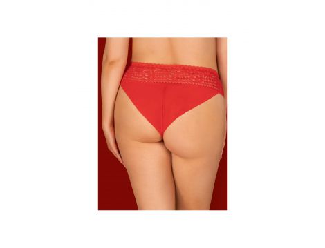 Figi Obsessive Blossmina czerwone z koronką 6XL 7XL - 9