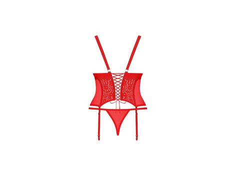 Gorset i stringi Obsessive Blossmina czerwony 4XL 5XL - 6