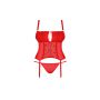 Gorset i stringi Obsessive Blossmina czerwony 4XL 5XL - 6