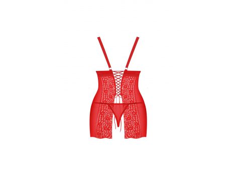 Czerwona koronkowa koszulka i stringi Blossmina Obsessive 6XL/7XL - 6