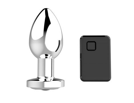 Korek analny wibrujący stalowy zdalny B Series Magic srebrny USB 8.4cm
