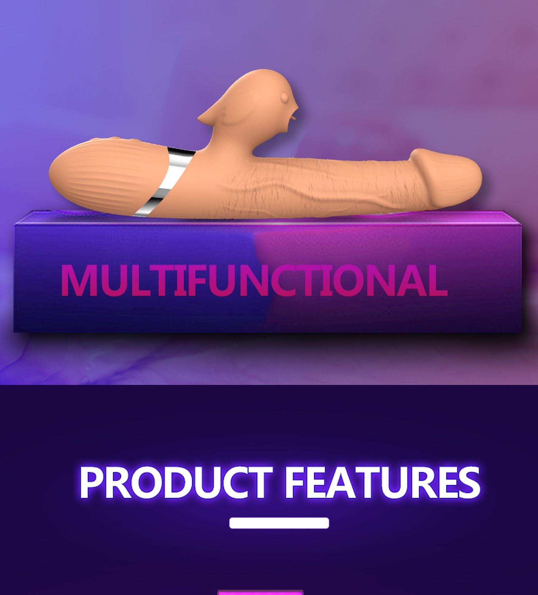 wibrator z ze stymulatorem łechtaczki oraz ruchem posuwisto-zwrotnym basia