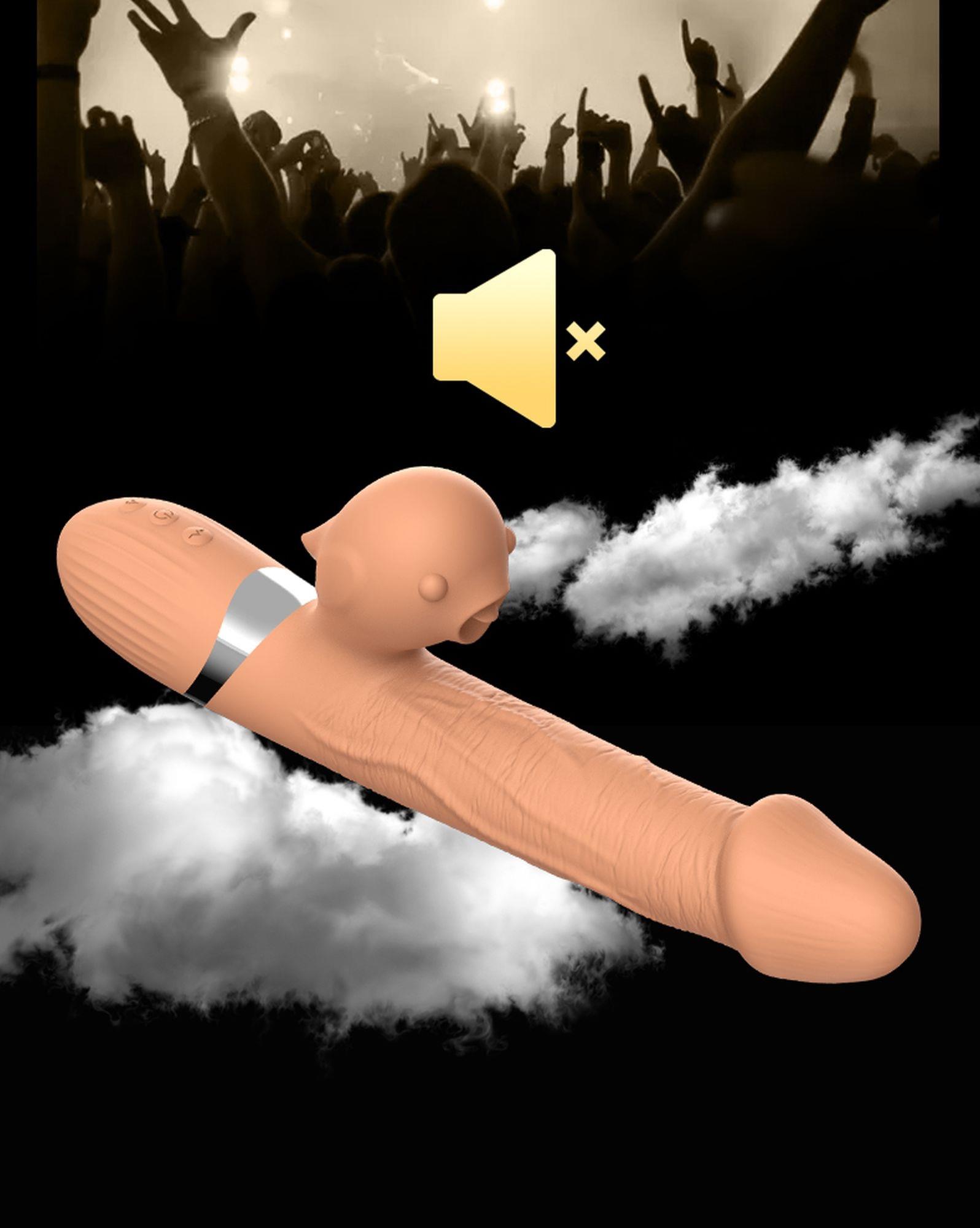 wibrator z ze stymulatorem łechtaczki oraz ruchem posuwisto-zwrotnym basia