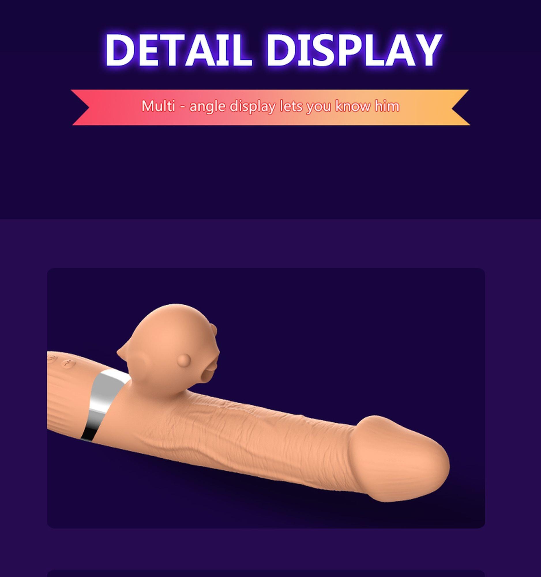 wibrator z ze stymulatorem łechtaczki oraz ruchem posuwisto-zwrotnym basia