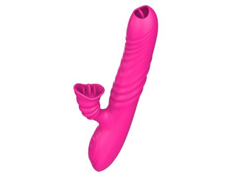 Wibrator Lyla silikonowy różowy z ruchem posuwistym USB - 7