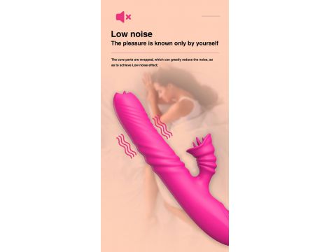 Wibrator Lyla silikonowy różowy z ruchem posuwistym USB - 12
