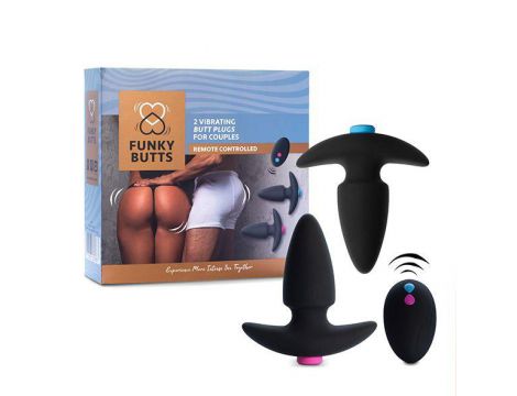 Zestaw korków analnych wibrujących FunkyButts FeelzToys z pilotem - 3