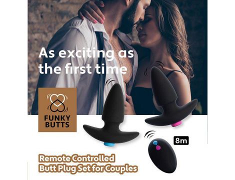 Zestaw korków analnych wibrujących FunkyButts FeelzToys z pilotem - 7