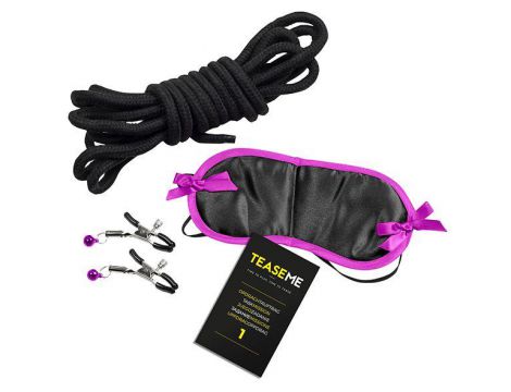 Gra erotyczna TeaseMe z maską bondage i opaskami sutkowymi Tease & Please - 2