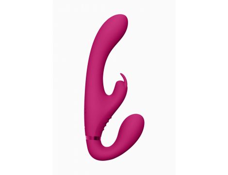 Strapon wibrujący Vive Suki silikonowy różowy USB - 5