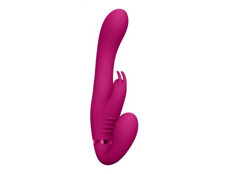 Strapon wibrujący Vive Suki silikonowy różowy USB - 6