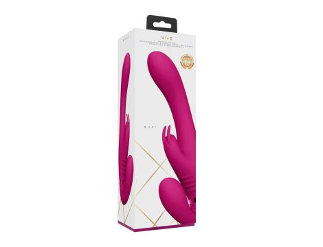 Strapon wibrujący Vive Suki silikonowy różowy USB - 7