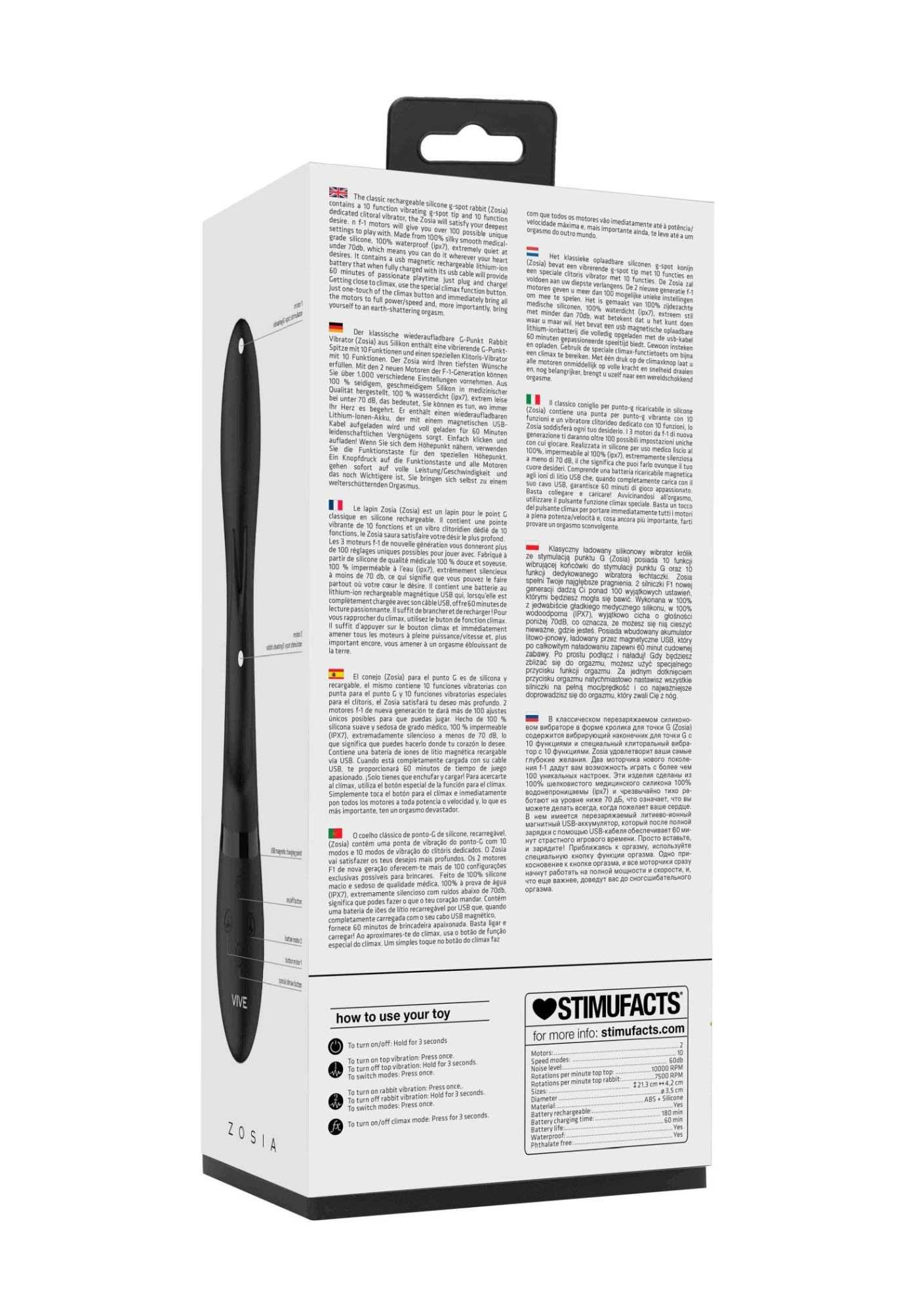 wibrator-zosia - classic g-spot rabbit - black
