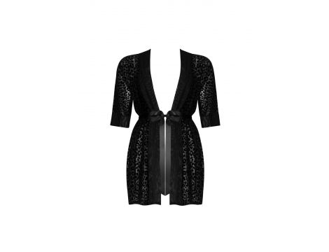 Peniuar Jagueria Obsessive czarny ze zwierzęcym printem 4XL/5XL - 5