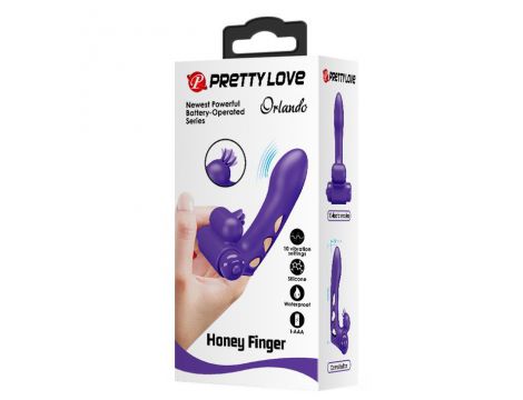 Wibrator na palec silikonowy Pretty Love Orlando fioletowy - 9