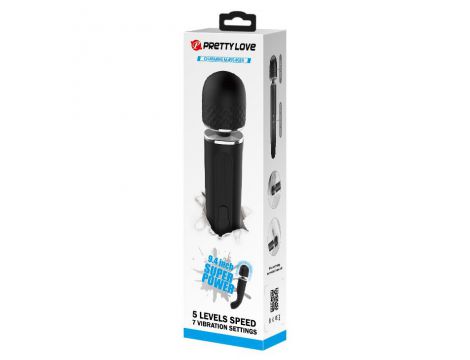Masażer wibracyjny Pretty Love super mocny silikonowy czarny USB 24 cm - 3