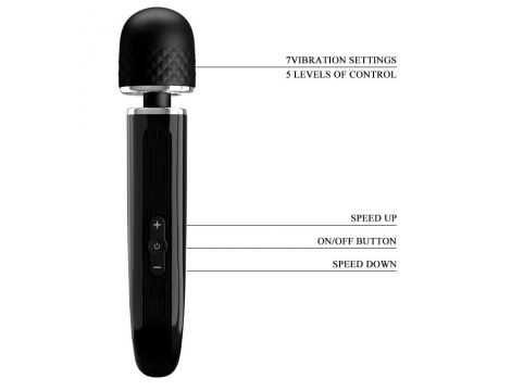 Masażer wibracyjny Pretty Love super mocny silikonowy czarny USB 24 cm - 8