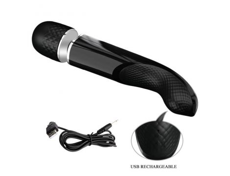 Masażer wibracyjny Pretty Love super mocny silikonowy czarny USB 24 cm - 10