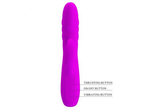 Wibrator króliczek pchający Pretty Love Melanie fioletowy silikonowy USB - 5