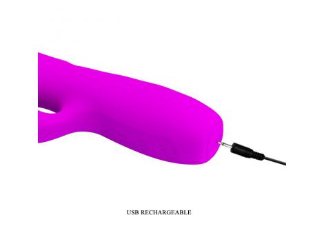 Wibrator króliczek pchający Pretty Love Melanie fioletowy silikonowy USB - 6