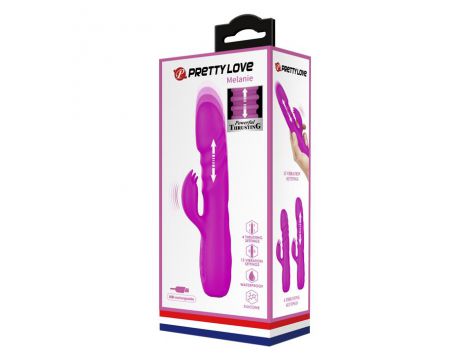 Wibrator króliczek pchający Pretty Love Melanie fioletowy silikonowy USB - 7
