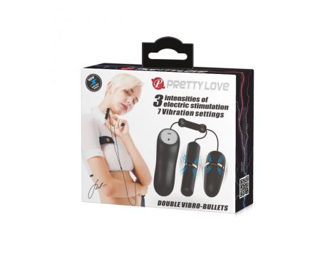 Podwójne wibrujące pociski z elektrostymulacją Pretty Love czarne - 8